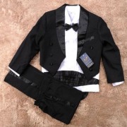 Elegant Boy Black Suit/Tuxedo - Formal/Wedding 6-Pcs Suit