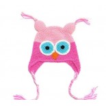 Pink Mix Owl Hand knitted beanie / hats - Babies Accessories