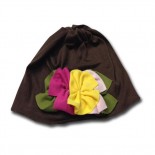 Brown Patch Work with Flowers Beanie/Hat - Baby Girls Clothes